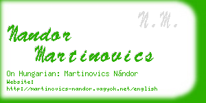 nandor martinovics business card